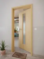 CloseUp-Milieuansicht von GARANT Wohnungseingangstür Authentic Asteiche GCK08 mit Lichtausschnitt LA-4 mittig