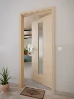 CloseUp-Milieuansicht von GARANT Wohnungseingangstür Quer Authentic Achat GCK08 mit Lichtausschnitt LA-4 mittig