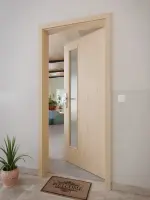 CloseUp-Milieuansicht von GARANT Wohnungseingangstür Authentic Achat GCK08 mit Lichtausschnitt LA-4 schlossseitig