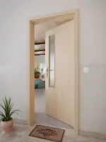 CloseUp-Milieuansicht von GARANT Wohnungseingangstür Authentic Achat GCK08 mit Lichtausschnitt LA-5 schlossseitig