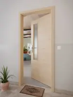 CloseUp-Milieuansicht von GARANT Wohnungseingangstür Quer Authentic Achat CePaL mit Lichtausschnitt LA-5 schlossseitig