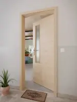 CloseUp-Milieuansicht von GARANT Wohnungseingangstür Quer Authentic Achat GCK08 mit Lichtausschnitt LA-5 schlossseitig