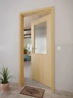 CloseUp-Milieuansicht von GARANT Wohnungseingangstür Authentic Asteiche GCK08 mit Lichtausschnitt LA-6