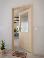 CloseUp-Milieuansicht von GARANT Wohnungseingangstür Quer Authentic Achat CePaL mit Lichtausschnitt LA-6