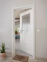 CloseUp-Milieuansicht von GARANT Wohnungseingangstür Quer Authentic Grigio GCK08 mit Lichtausschnitt LA-6