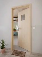 CloseUp-Milieuansicht von GARANT Wohnungseingangstür Authentic Achat CePaL mit Lichtausschnitt LA-7