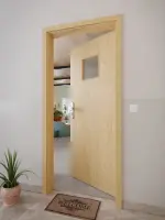 CloseUp-Milieuansicht von GARANT Wohnungseingangstür Authentic Asteiche GCK08 mit Lichtausschnitt LA-7