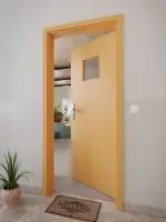 CloseUp-Milieuansicht von GARANT Wohnungseingangstür Buche Exklusiv GCK08 mit Lichtausschnitt LA-7