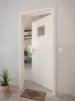 CloseUp-Milieuansicht von GARANT Wohnungseingangstür Quer Authentic Perl GCK08 mit Lichtausschnitt LA-7