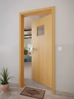 CloseUp-Milieuansicht von GARANT Wohnungseingangstür Eiche Premium GCK08 mit Lichtausschnitt LA-7