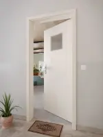 CloseUp-Milieuansicht von GARANT Wohnungseingangstür Authentic Perl GCK08 mit Lichtausschnitt LA-8