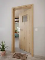 CloseUp-Milieuansicht von GARANT Wohnungseingangstür Authentic Risseiche GCK08 mit Lichtausschnitt LA-8