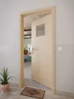 CloseUp-Milieuansicht von GARANT Wohnungseingangstür Quer Authentic Achat CePaL mit Lichtausschnitt LA-8