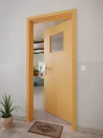 CloseUp-Milieuansicht von GARANT Wohnungseingangstür Buche Exklusiv GCK08 mit Lichtausschnitt LA-9