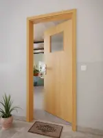 CloseUp-Milieuansicht von GARANT Wohnungseingangstür Eiche Premium GCK08 mit Lichtausschnitt LA-9