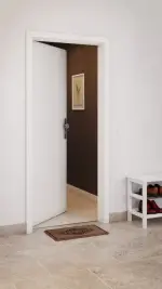 CloseUp-Milieuansicht von CLASSEN Wohnungseingangstür Weiß RAL 9016 CPL 4.1