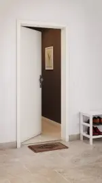 CloseUp-Milieuansicht von GARANT Wohnungseingangstür Weißlack 9010 GHK08