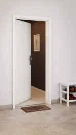 CloseUp-Milieuansicht von GARANT Wohnungseingangstür U11026SD Kristallweiß GHK08