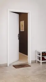 CloseUp-Milieubild von Typ 52 Esche Weiß Lamikor Wohnungseingangstür - Kilsgaard