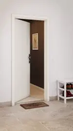 CloseUp-Milieubild von Typ 52 Weiß Lamikor Wohnungseingangstür - Kilsgaard