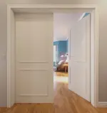 Front-Milieuansicht von Blankenese 2F Klassik Weiß RAL 9010 Doppelflügeltür inkl. Zarge - Jeld-Wen