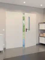 CloseUp-Milieuansicht von Komplettset Stahl Mehrzweckaußentür D65-2 OD mit LA-B1 im Gehflügel inkl. Eckzarge - Hörmann