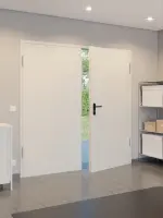 CloseUp-Milieuansicht von Außentür-Set 2-flg Stahl Mehrzwecktür STU/STS MZ-2 inkl. 2-schaliger Umfassungszarge - Hörmann