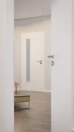 CloseUp-Milieuansicht von Pino Weiß LA 24 bandseitig Basic Durat Innentür - Huga