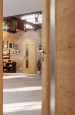 CloseUp-Milieuansicht von Asteiche quer LA 24 schlossseitig Basic Durat Innentür - Huga