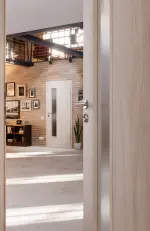 CloseUp-Milieuansicht von Eiche lasiert LA 24 schlossseitig Basic Durat Innentür - Huga