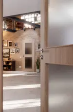 CloseUp-Milieuansicht von Eiche grau LA 12 Basic Durat Innentür - Huga