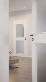 CloseUp-Milieuansicht von Weiß RAL 9016 LA 12 Basic Durat Innentür - Huga