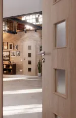 CloseUp-Milieuansicht von Eiche grau LA 14 Basic Durat Innentür - Huga