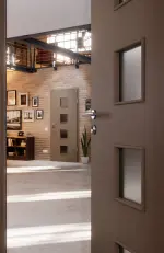 Detail-Milieuansicht von Taupe RAL 7048 LA 14 Mattlack Basic Innentür - Huga