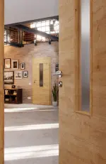 CloseUp-Milieuansicht von Asteiche quer LA 4 mittig Basic Durat Innentür - Huga