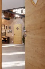 CloseUp-Milieuansicht von Asteiche quer LA 6 Raute Basic Durat Innentür - Huga