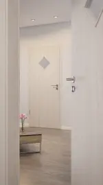 CloseUp-Milieuansicht von Eiche lasiert LA 6 Raute Basic Durat Innentür - Huga