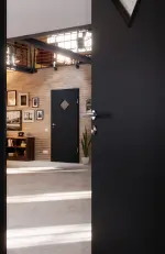 CloseUp-Milieuansicht von Anthrazit RAL 7016 LA 6 Raute Basic Lack Innentür - Huga