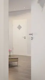 CloseUp-Milieuansicht von Weiß ähnlich RAL 9010 LA 6 Raute Basic Lack Innentür - Huga