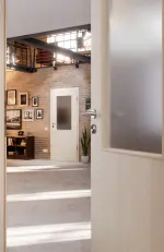 CloseUp-Milieuansicht von Lärche lasiert LA 7 Basic Durat Innentür - Huga