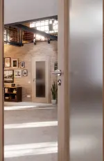 CloseUp-Milieuansicht von Eiche grau LA 8 Basic Durat Innentür - Huga