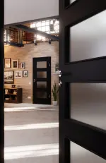 Detail-Milieuansicht von Anthrazit RAL 7016 LA 9 Mattlack Basic Innentür - Huga