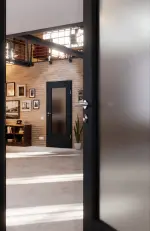 CloseUp-Milieuansicht von Anthrazit RAL 7016 DIN-LA Basic Lack Innentür - Huga