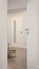 CloseUp-Milieuansicht von Weiß ähnlich RAL 9010 LA 24 bandseitig Basic Lack Innentür - Huga