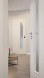 CloseUp-Milieuansicht von Weiß ähnlich RAL 9010 LA 24 schlossseitig Basic Lack Innentür - Huga