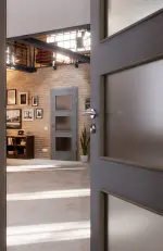 CloseUp-Milieuansicht von Strukturiert Hygge Grau LA 11 Basic Innentür - Huga