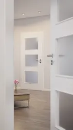 CloseUp-Milieuansicht von Strukturiert Weiß LA 11 Basic Innentür - Huga