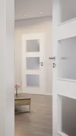 CloseUp-Milieuansicht von Ultramatt Weiß LA 11 Basic Innentür - Huga