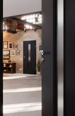 CloseUp-Milieuansicht von Cotton like Anthrazit LA 24 Basic Innentür - Huga