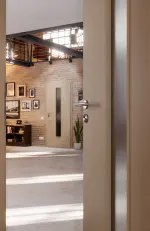 CloseUp-Milieuansicht von Ultramatt Taupe LA 24 Basic Innentür - Huga